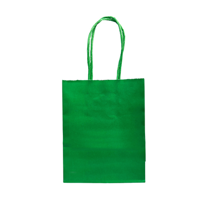 Mini Green Paper Bag - 12cm x 15cm x 6cm