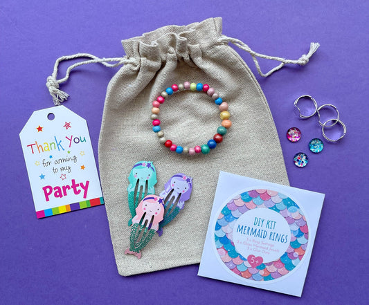 Mermaid - Girls Eco Plastic Free Cotton Party Bag & Contents