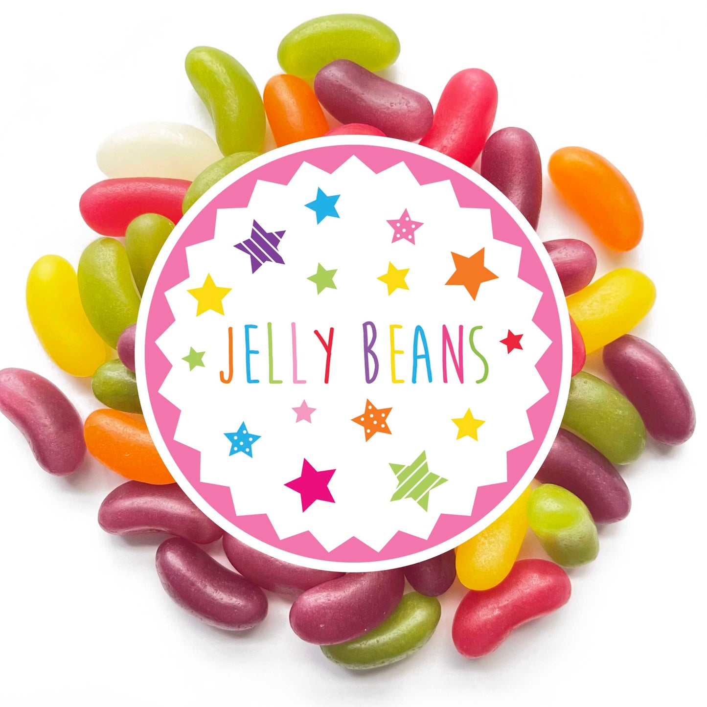 Jelly Bean Sweets Pink Stars - 20g