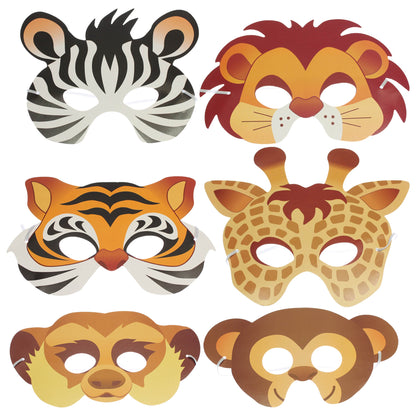 Jungle Mask - Card — one included in Eco Jungle Party Bag - Deluxe; assorted designs shown where applicable