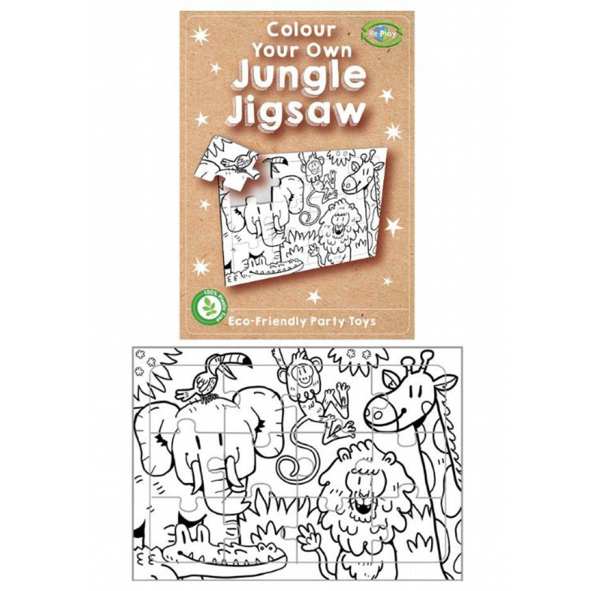 Jungle Jigsaw - Colouring — one included in Eco Jungle Party Bag - Deluxe; assorted designs shown where applicable