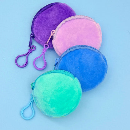 Soft Velour Purse Charm - 8cm Diameter Mermaid Mix — one included in Cute Girls Party Bag; assorted designs shown where applicable