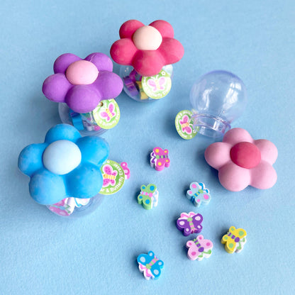 Erasers in Flower Jar — one included in Cute Girls Party Bag; assorted designs shown where applicable