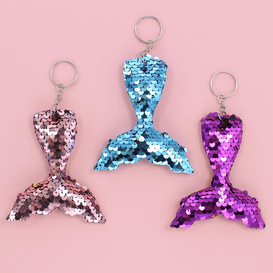 Sequin Mermaid Tail Keyring  - 12cm