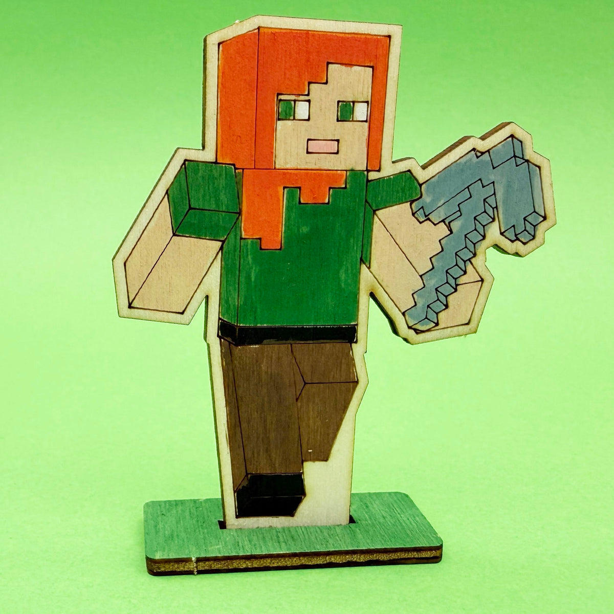 Minecrafter style wooden figures - Colour & Play