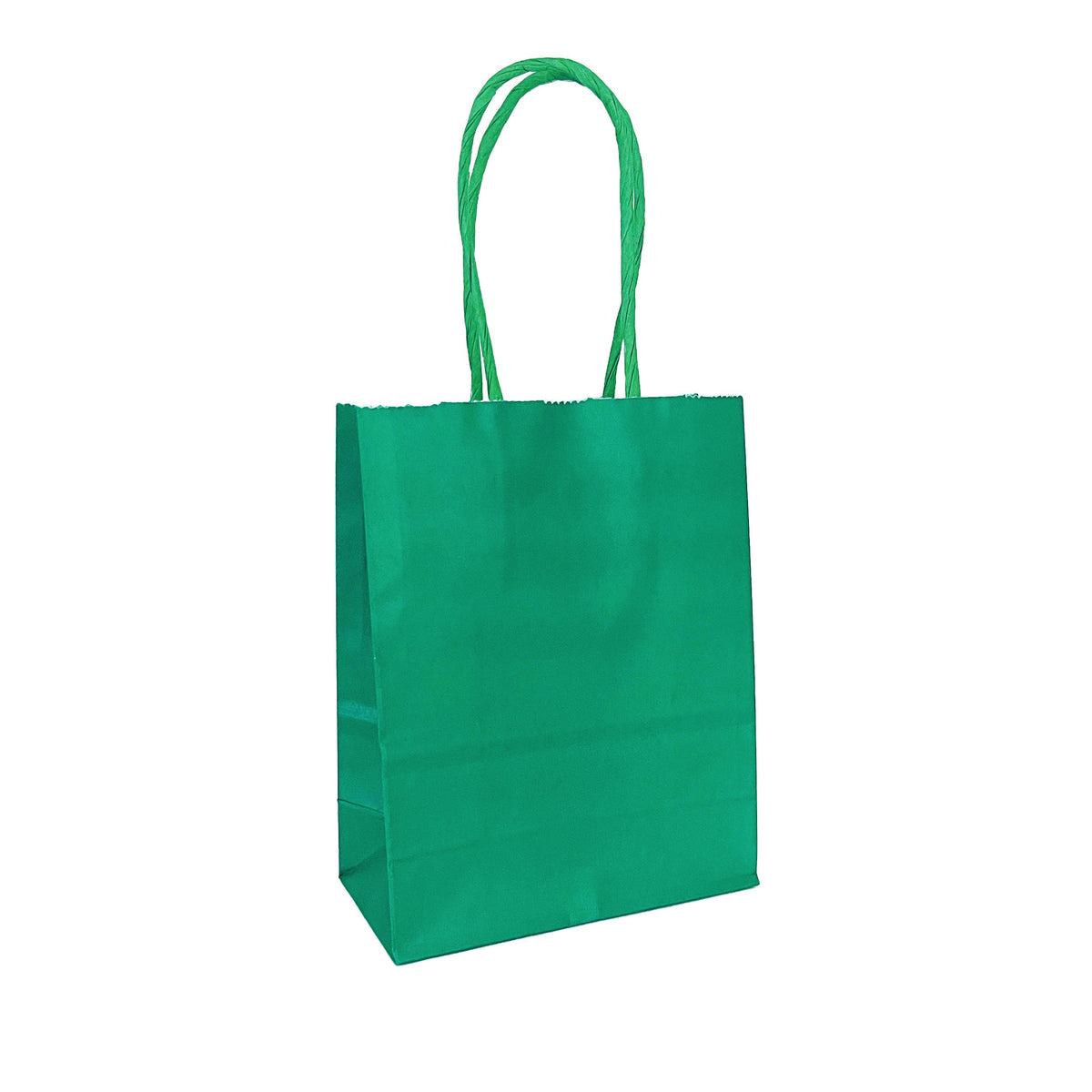 Green mini paper party bag, 12 × 15 × 6cm; one bag included in your chosen colour