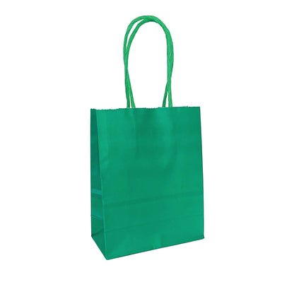 Green mini paper party bag, 12 × 15 × 6cm; one bag included in your chosen colour