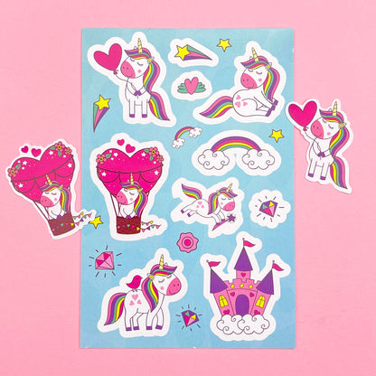 Unicorn Sticker Sheet - 10cm x 15cm