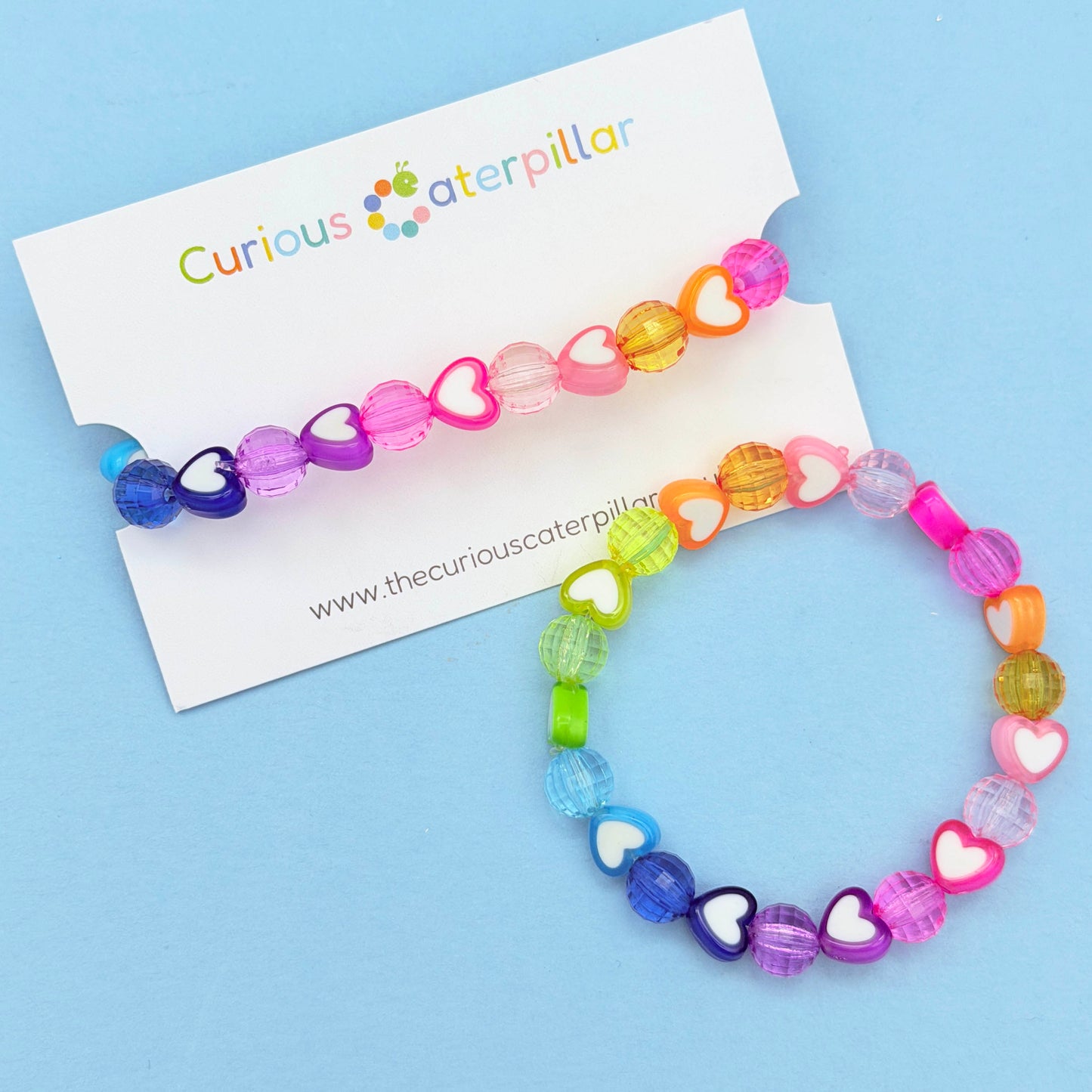 Rainbow Hearts Bead Bracelet