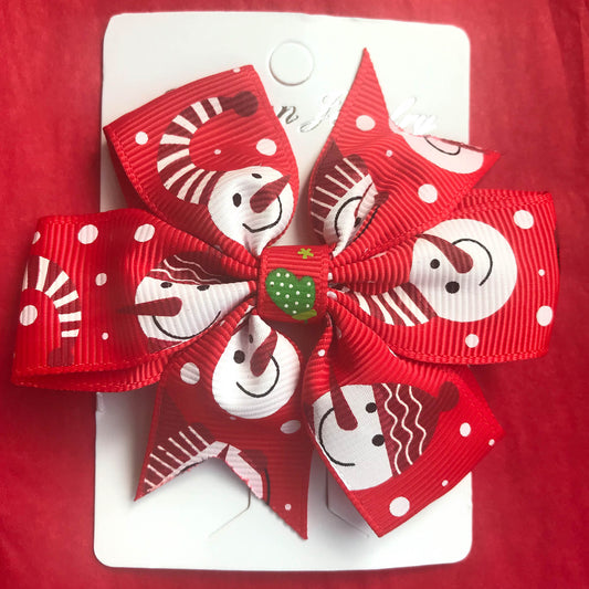 Christmas - Snowman Hair Bow