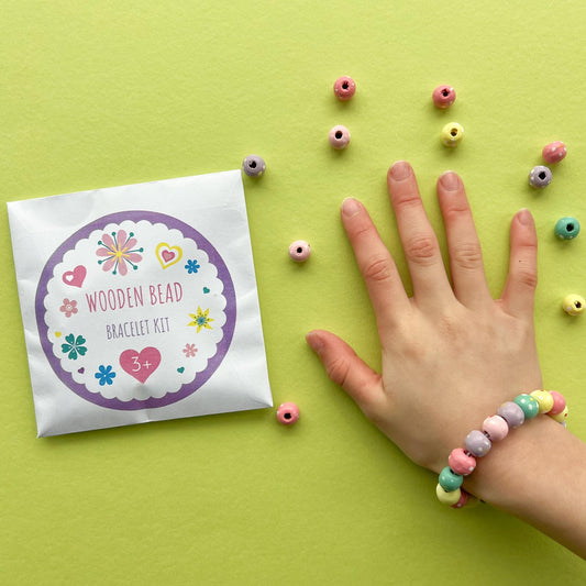 DIY Spotty Wooden Bead Bracelet Kit