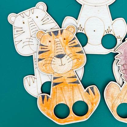Wild Animal - Wooden Finger Puppet-Party Bag Fillers - Boys-The Curious Caterpillar