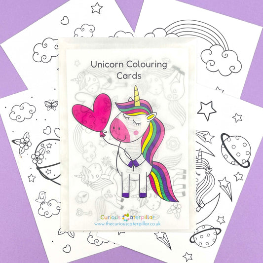 Unicorn Colouring Cards