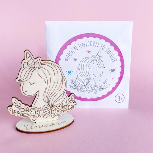 Wooden Unicorn to Colour-Party Bag Fillers - Girls-The Curious Caterpillar