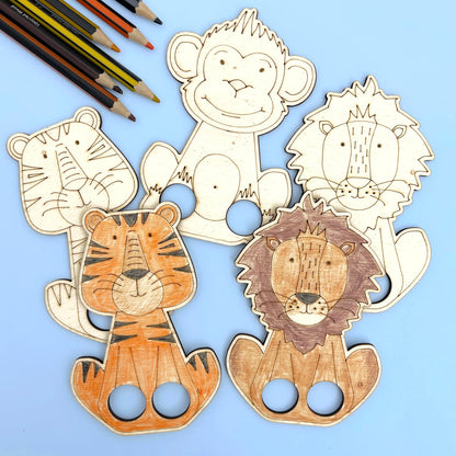Wild Animal - Wooden Finger Puppet-Party Bag Fillers - Boys-The Curious Caterpillar