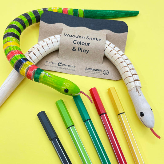 30cm Wooden Swaying Snake - Colour & Play