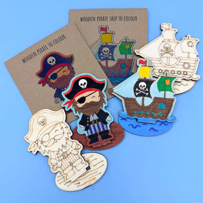 Wooden Pirate Theme - Colour Me