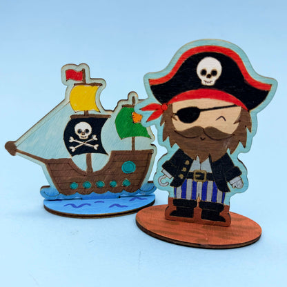 Wooden Pirate Theme - Colour Me