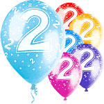 Age 2  12 inch Pearlised Balloons