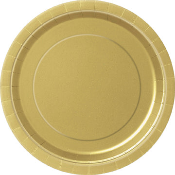 Gold Paper Plates 22cm - 16pk