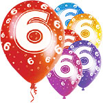 Age 6  12 inch Pearlised Balloons