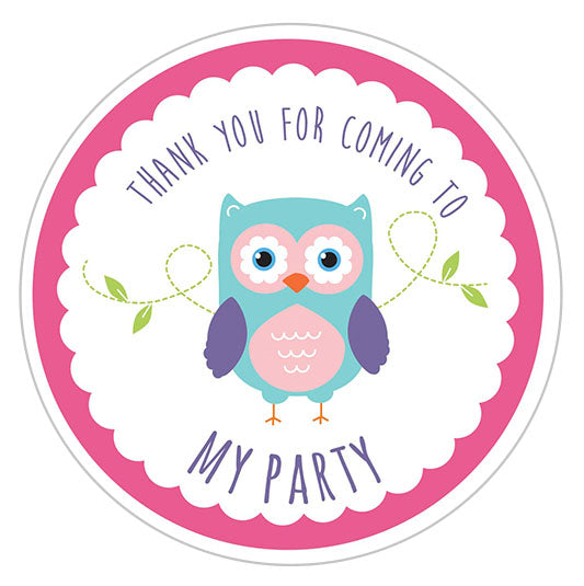 Owl Party Label