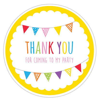Yellow Bunting Party Label - - 10cm-The Curious Caterpillar