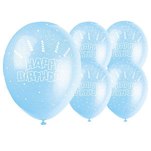 Blue Happy Birthday Candles Balloons