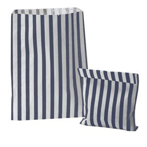 Blue Candy Striped Treat Bag