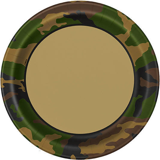 New Camouflage Party Paper Plates 23cm 8 Pack
