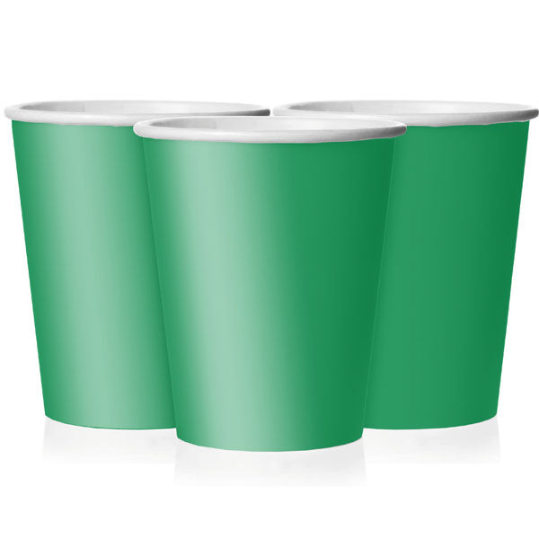 A pack of 14 Emerald Green Paper Cup 9oz – The Curious Caterpillar