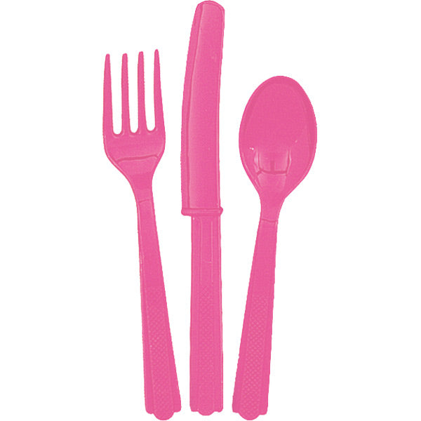 Hot Pink Cutlery 18pk