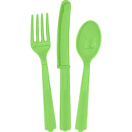 Lime Green Cutlery 18pk