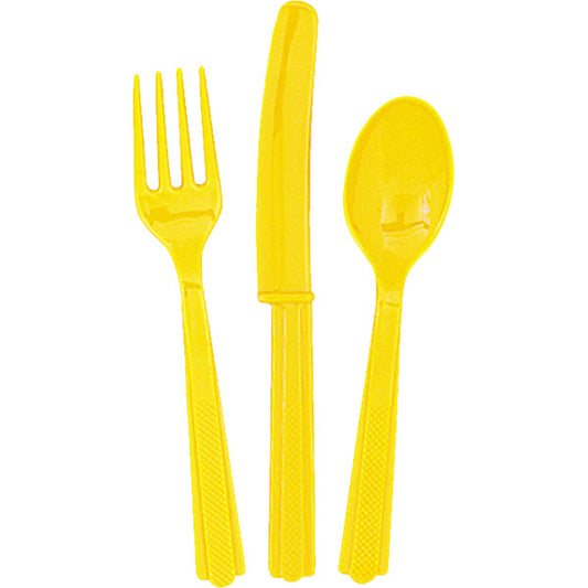 Sunflower Yellow Cutlery 18pk