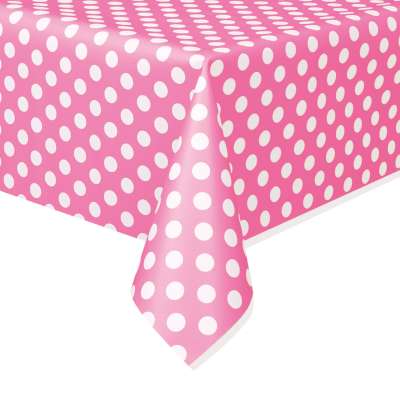 Pink Polka Dot  Plastic Tablecover