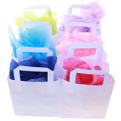 White Paper Party Bag - Tape Handles