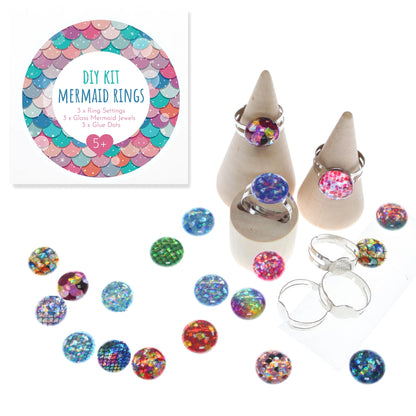 DIY - 3pk Glass Mermaid Rings-Party Bag Fillers - Girls-The Curious Caterpillar