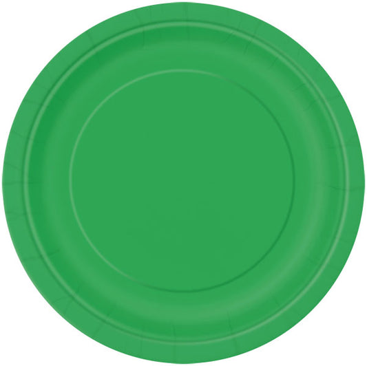 Emerald Green Paper Plates 22cm - 16pk