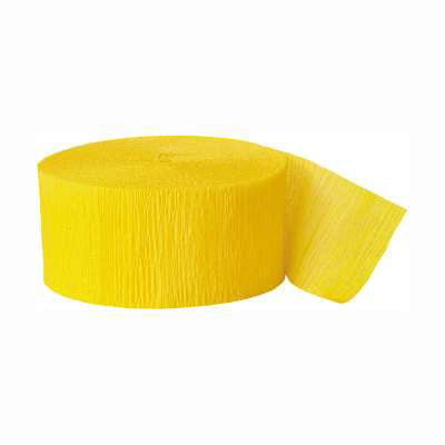 Hot Yellow Crepe Paper Streamer