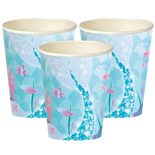Mermaid Party Paper Cups 8pk
