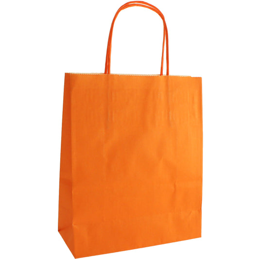 Orange Paper Party Bag with Twisted Paper Handles- 18cm (w) x 22cm (h) x 8cm (d) - not including handles