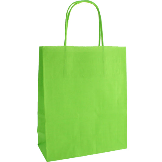Lime Green Paper Party Bag with Twisted Paper Handles