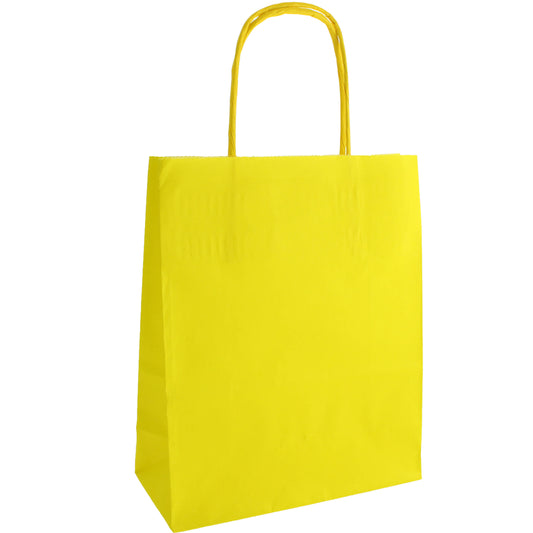 Yellow Paper Party Bag with Twisted Paper Handles
