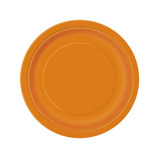 Orange Paper Plates 17cm - 20pk
