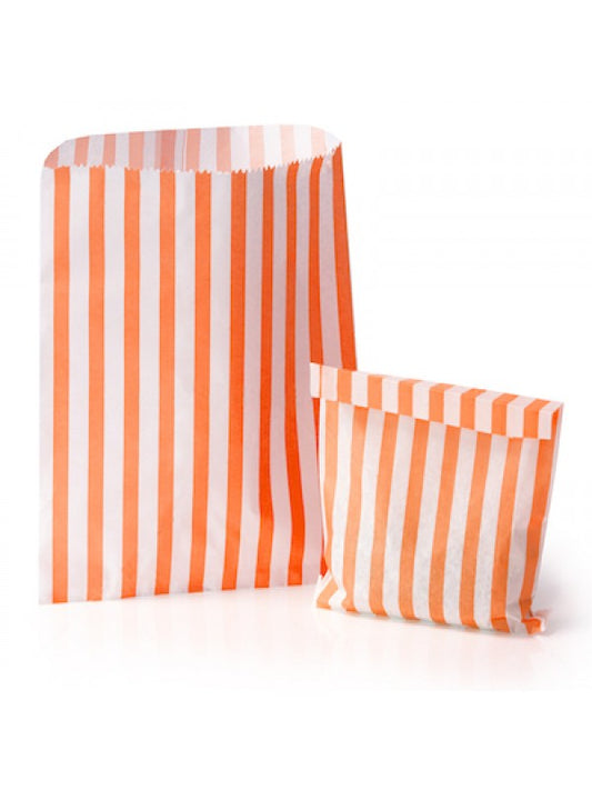 Orange Candy Striped Treat Bag