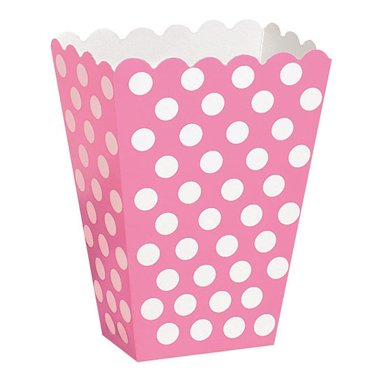 A Pack of 8 Pink Polka Dot Treat Boxes