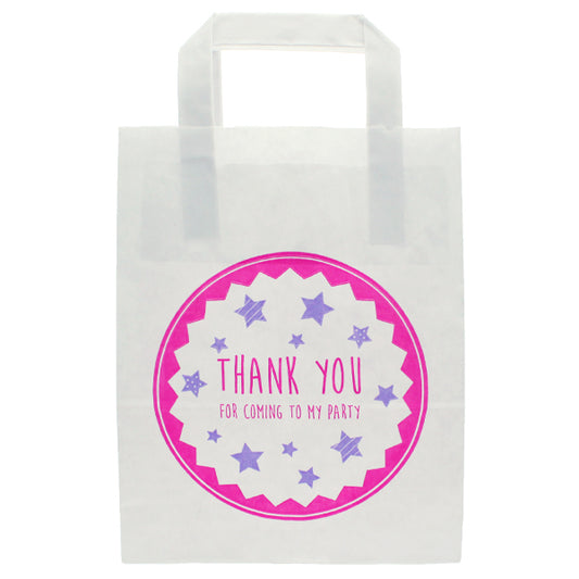 White Bag - Thank You - Pink/lilac