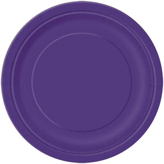 Purple Paper Plates 22cm - 16pk
