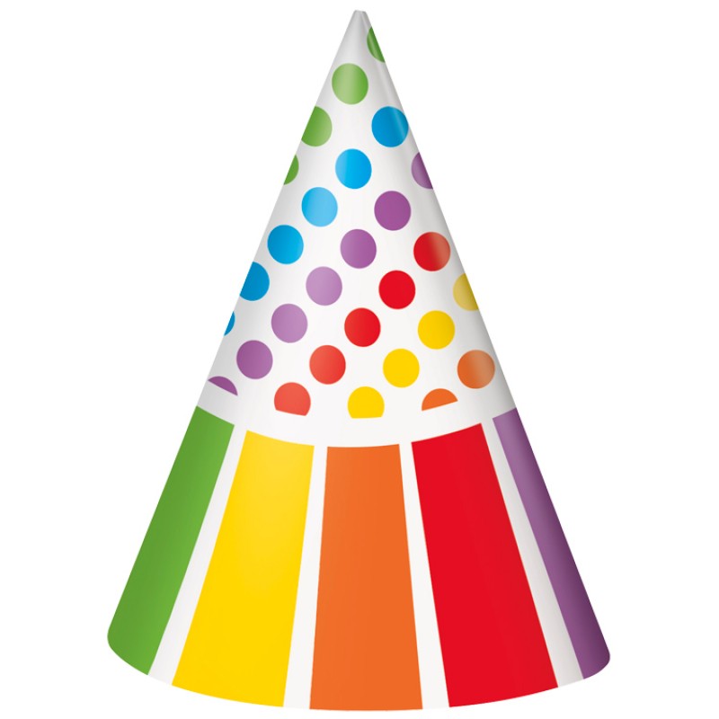 Rainbow Cone Party Hats