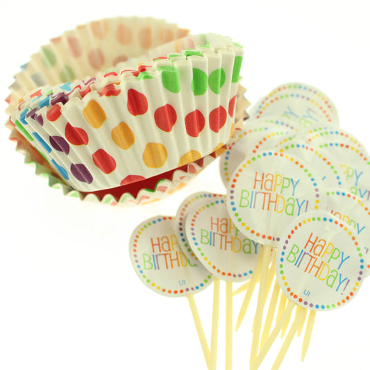 Rainbow Cupcake Cases & Toppers